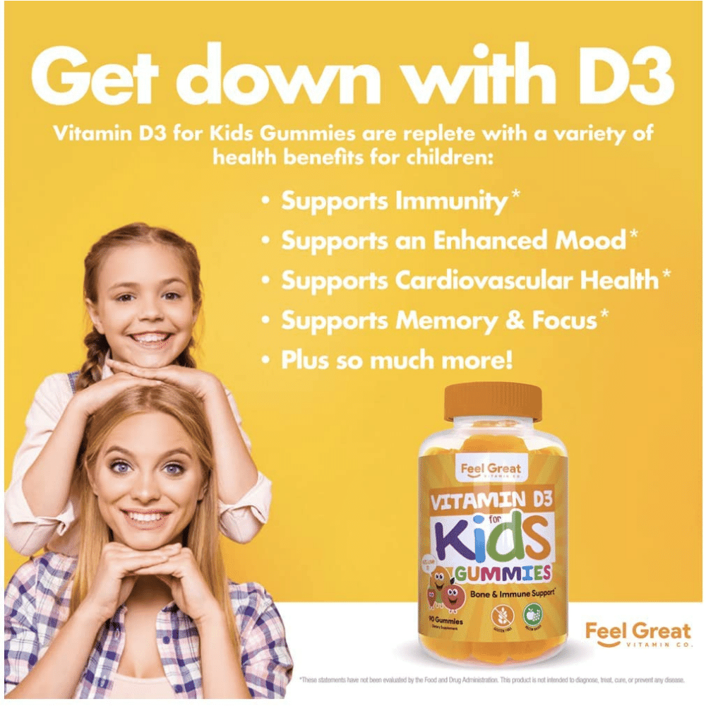 Feel Great Vitamin D3 Kids Gummies, benefits