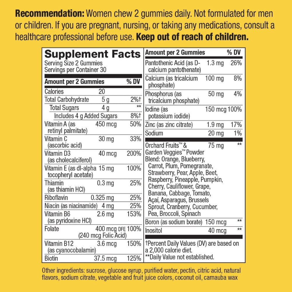 Nature's Way Alive! back label with Supplement Facts