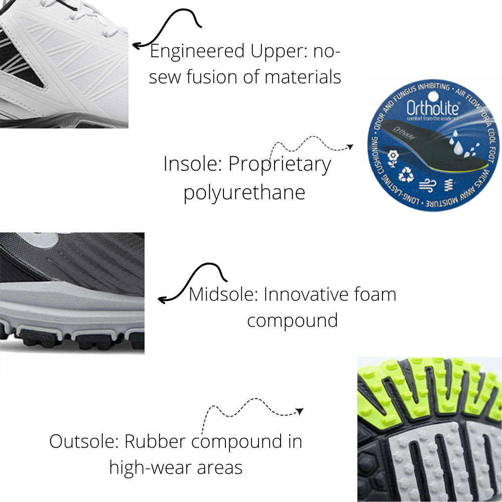 New Balance Men's Waterproof Spikeless Golf Shoe, materials