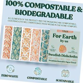 FEBU Dishcloths, 100% Biodegradable