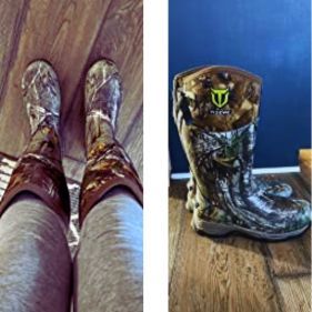 Rubber Hunting Boots, Waterproof Insulated Realtree Camo