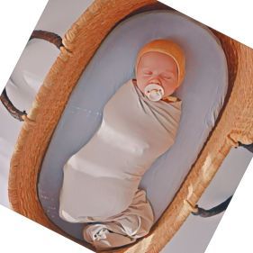 Mushie Stretchy Swaddle Blanket, Fog